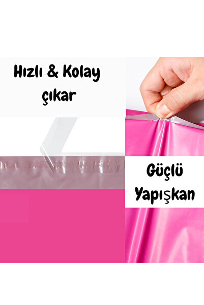 Dekals 20 Adet 30x42 Orta Boy Fuşya Kargo Poşeti Cepsiz Hediye Ambalaj Poşeti