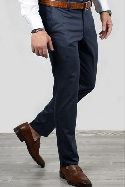 MaviMoure Men's Classic Cut Fabric Trousers