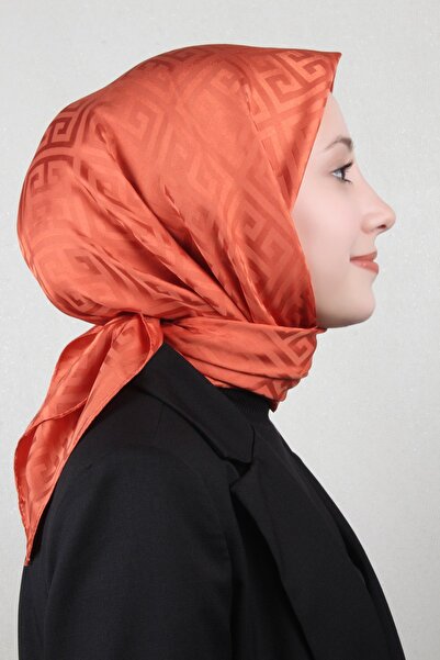 PİRAMİT Golden Jakar Eşarp Grift Desen 4118-13 Kiremit