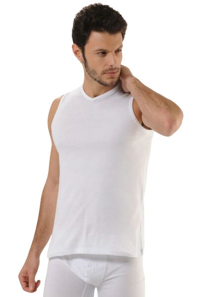 Eritqaa قميص داخلي قطني بدون أكمام ورقبة على شكل حرف V يوفر الراحة طوال اليوم