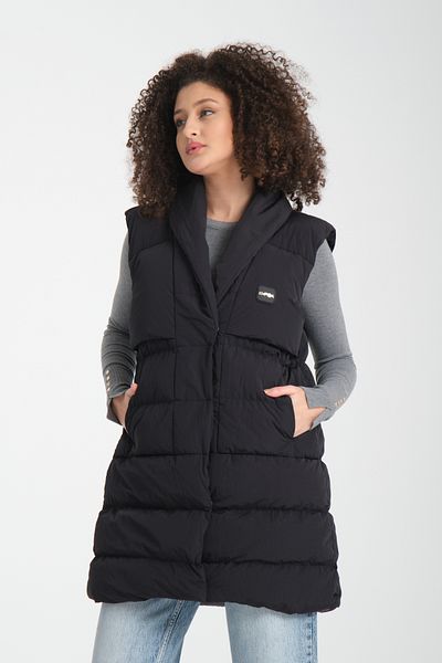 G-FOX Women's Relaxed Fit down Vest - Snap Closure, No Hood, Double Pocket Design 8830