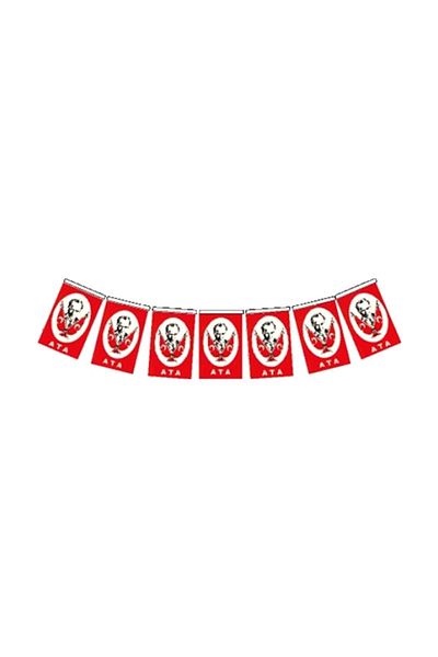 Vatan Medium Size Stringed Paper Atatürklı Flag 12x8Cm 50 Li Vt808