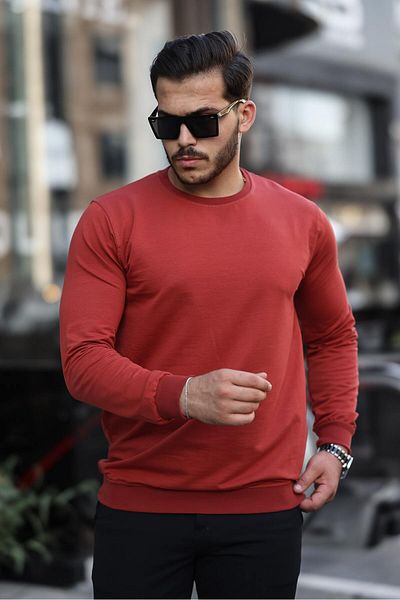 comstar Ανδρικό Crew Neck Basic μακρυμάνικο στενό κόκκινο φούτερ