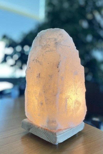 Genel Markalar Beyaz doğal kaya tuz lambası, 4-5 kg, şık ve doğal dekoratif a...