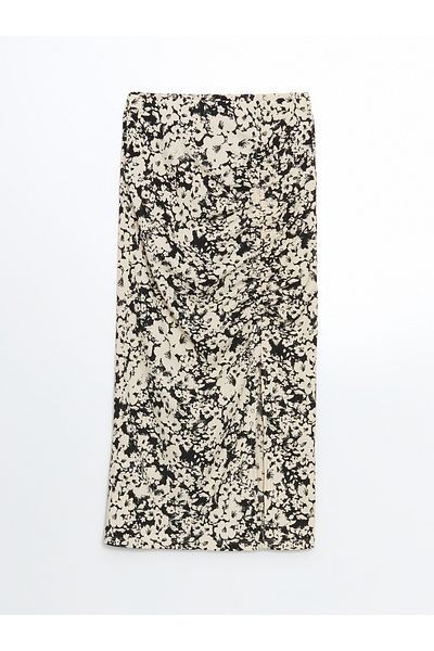 LC Waikiki Women's Floral Pencil Skirt with Elastic Waist