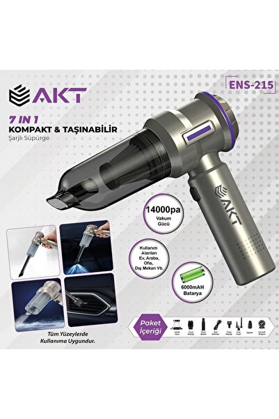 Genel Markalar Araç Süpürgesi 8 In 1 Taşınabilir 14000pa 3 Kademeli Vakumlu Ü...