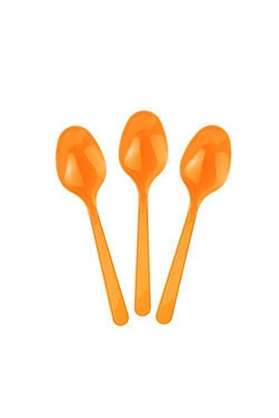 Parti Dükkanım ملعقة بلاستيكية برتقالية فاخرة (25 قطعة)