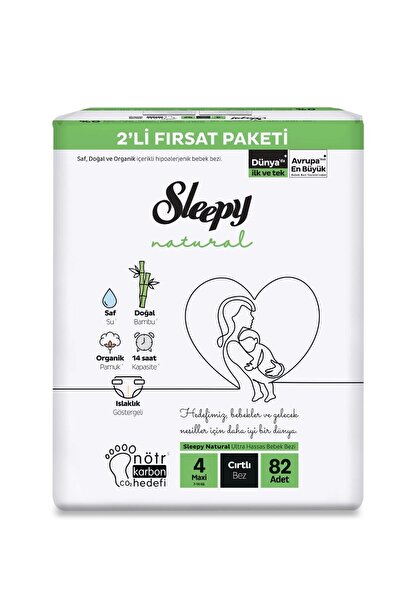 Sleepy Natural 4 Numara Maxi 82'li Bebek Bezi