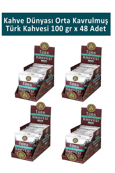 Kahve Dünyası Coffee Dunyasi Medium Roasting Turkish Coffee 100 g X 48 Pieces