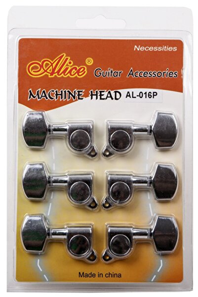 Alice نموذج Al-016 مطلي بالكروم 3 يمين 3 يسار 6 قطع جيتار صوتي AL016P
