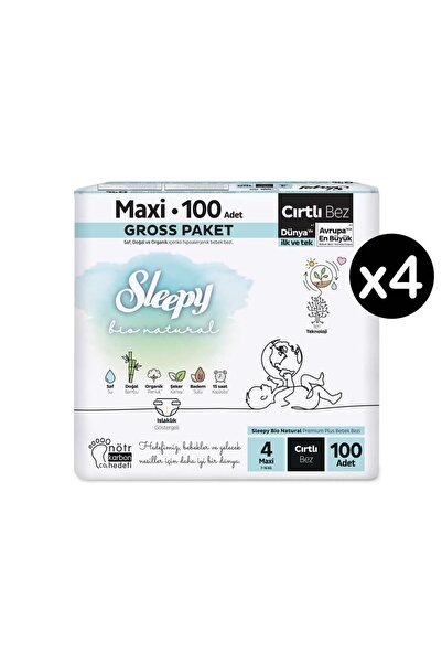 Sleepy Bio Natural 4 Numara Maxi 400'lü Bebek Bezi