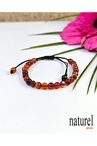 Naturel Tılsım Akik Doğal Taş Unisex Bileklik
