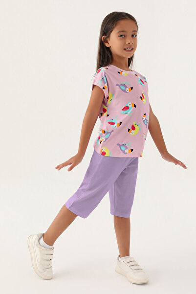 Rolypoly Момичешки лилав комплект капри