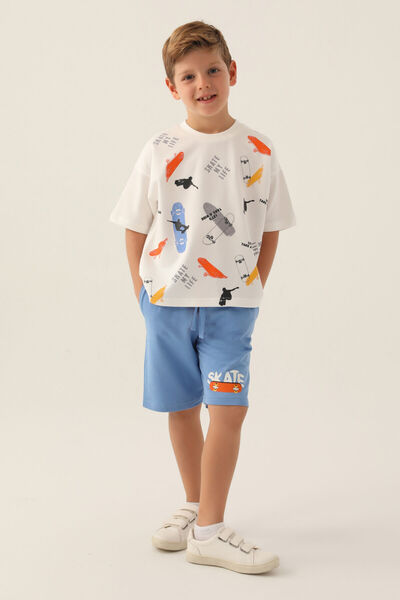 Rolypoly بدلة برمودا بيضاء للأولاد