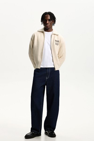 Bershka Embroidered textured jacket
