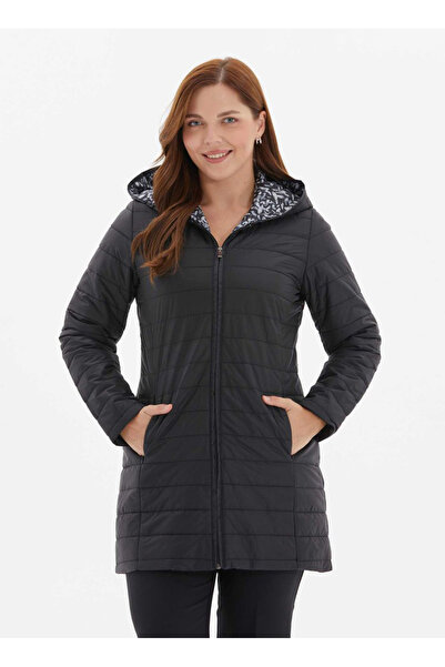 Selen Siyah Kadın Standart Kapitone Mont 24KSL6121