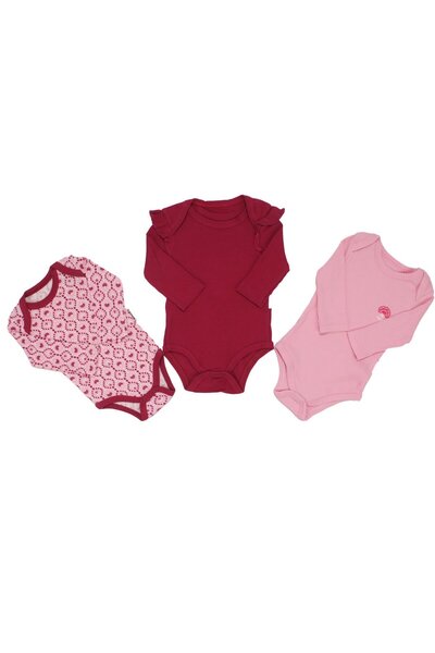 bebegen طقم ملابس داخلية للفتيات الصغيرات باللون الفوشيا الوردي مكشكش على الك...