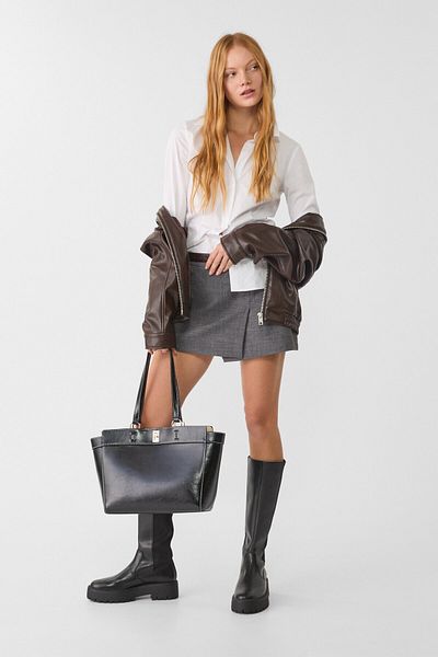 Stradivarius Tote bag with topstitching