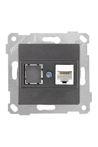 Mutlusan Rita Smoked Mechanism Key Data Socket 1xrj45 (CAT6)