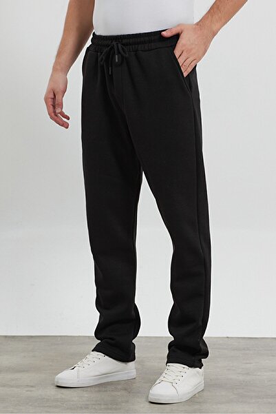 THE RULE Ανδρικό φαρδύ χειμωνιάτικο ίσιο παντελόνι με 3 κλωστές