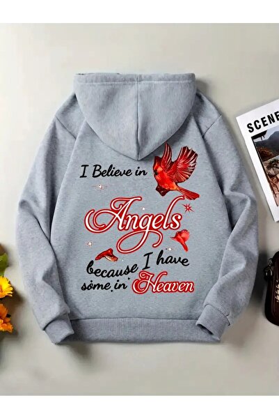 LAND MODA Hanorac unisex cu glugă imprimată