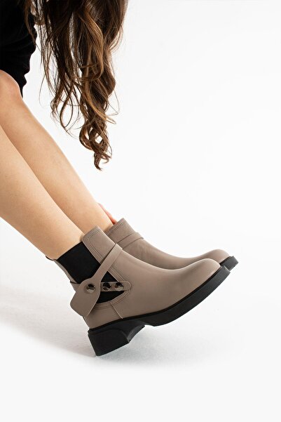 FOLLİNİ Γυναικείες μπότες από γνήσιο δέρμα - Mink