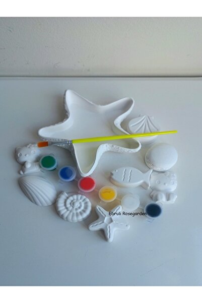 Ebruli Rosegarden Kendin Yap 3d Üç Boyutlu Deniz Balık Midye Istridye Ev Dekor Hobi Boyama Seti