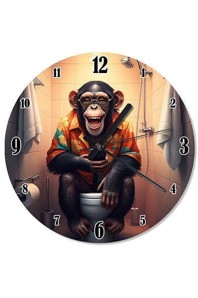 karizmart Motorcycle Chimpanzee Printed Wall Clock