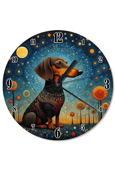 karizmart Dog Design Wall Clock in Starry Night