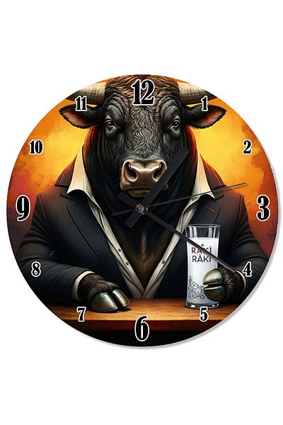 karizmart Stylish Clothing Bull Printed Wall Clock