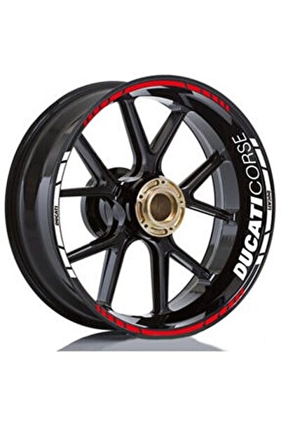 Depozee Ducati Corse Yazılı Jant Sticker Etiket Modeli