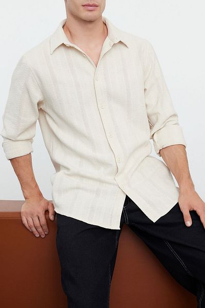 Edit by Trendyol Cotton Ecru Regular Fit téli ing - TMNAW25GO00008