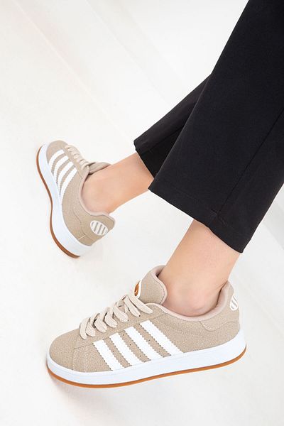SOHO Beige-weißer Damen-Sneaker 20166