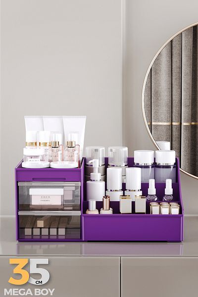 Pufwin Home Organizator de machiaj Elegance Xl cu sertare Cosmetice Bijuterii Parfum Ser Cremă Organizator de birou de machiaj
