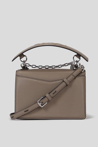Karl Lagerfeld Suede + Leather Beige Women's 15X37X9.5 cm Shoulder Bag 246W3040