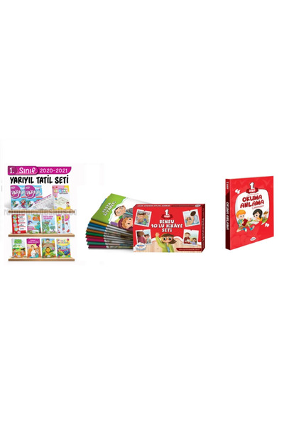 öğretmen evde 1. Sınıf Yarıyıl Tatil Seti + Hikaye Seti + Okuma Anlama Kitabı...