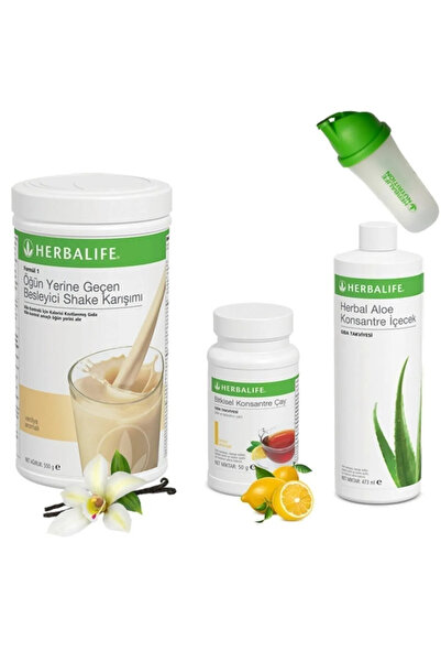 Herbalife Vanilya aroma shake + limon çay 51gr + aloevera +shaker