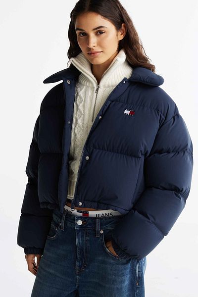 Tommy Hilfiger TJW CRP Badge Collar Down Puffer – uvolněný střih