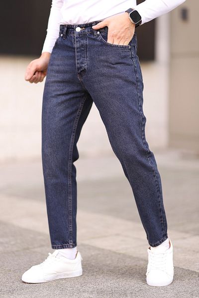 Trendyol Collection Sötétkék 100% pamut Boyfriend Jeans farmer nadrág TMNAW25JE00020