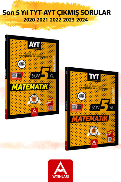 A Yayınları TYT-AYT Son 5 Yıl Matematik Çıkmış Sorular Seti Ders-Ders ve Konu...