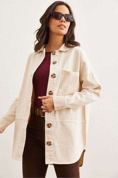 Olalook Női kővarrás részletes gombos pamut gabardin ing GML- 19001269
