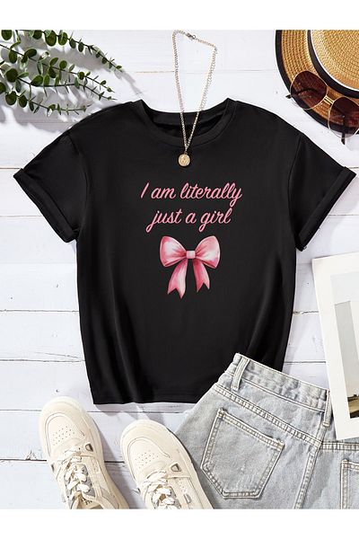 Let's Wear Основна тениска с панделка за момиче