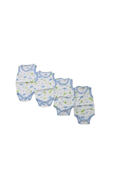 Tiffany بدلة أطفال ملونة منقوشة تيفاني - مجموعة مكونة من 4 قطع، بدون أكمام على شكل خنفساء