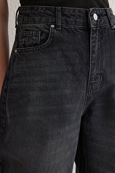 Trendyol Collection Black High Waist Barrel Baggy Jeans Twoss25Je00085