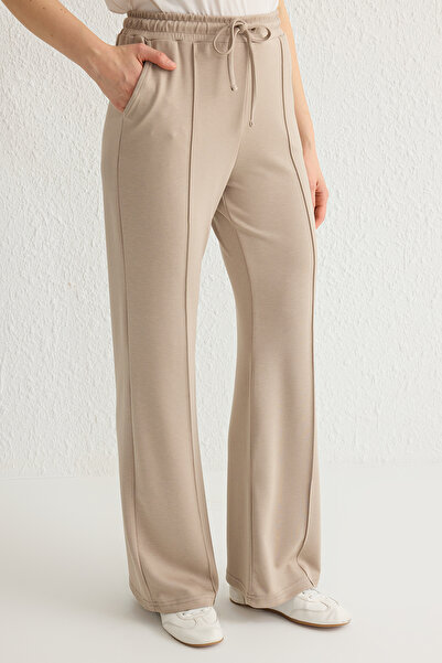 Trendyol Modest Μπεζ Relaxed Silky Interlock Plain Knitted - TCTSS25EN00004