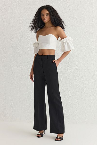 Trendyol Collection Weißes, rosafarbenes, gewebtes Bustier TPRSS25BS00000