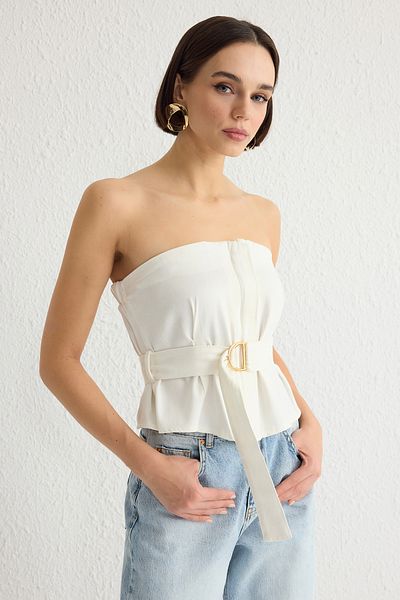 Trendyol Collection Twoss25Bz00061 Model Ecru Woven Blouse