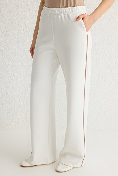 Trendyol Modest Scuba Knitted Bottom-Top Suit with Ecru Piping Detail Tctss25Us00015