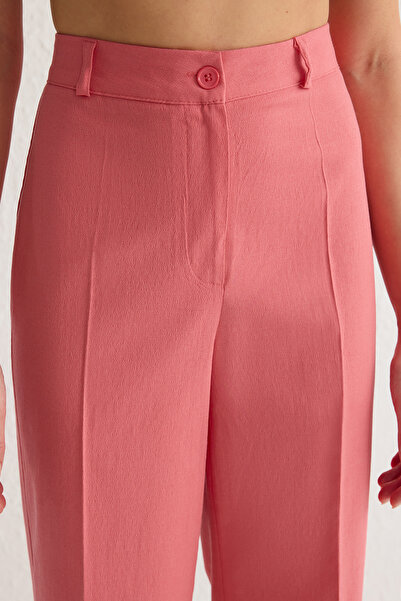 Trendyol Collection High Waist Wide Leg Dusty Rose Woven Pants - Twoss23Pl00314