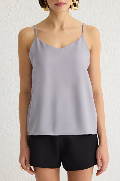 Trendyol Collection Gray Basic Straps Woven Blouse Twoss19Bb0224